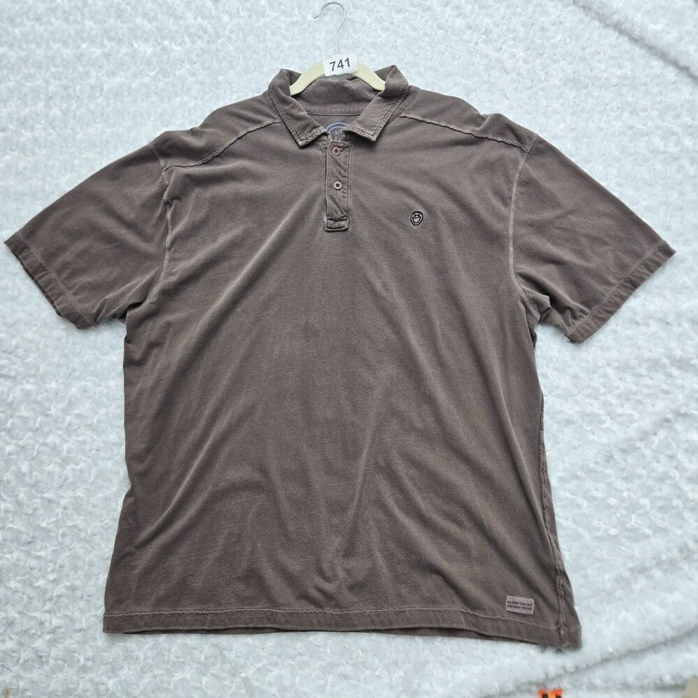 Life Is Good DO What You Like Jake Polo Mens 2XL Brown Short Sleeve
